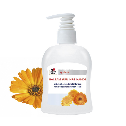 300 ml PET Spender. weiß - Handbalsam "Ringelblume - Aloe Vera" - Body Label (VS & RS)